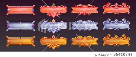 Game ui frames, gold silver copper medieval menu 96410243