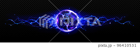 Electric ball with discharge strikes, lightning Electric ball with discharge strikes, lightning 96410531