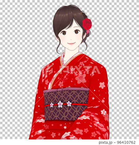 着物/日本/日本人/日本人女性/和服/成人式/卒業式/女性/アニメ/漫画/美