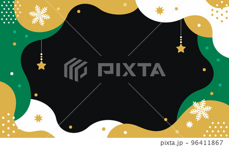 クリスマスっぽいあしらいのフレーム。ベクター背景素材。 96411867