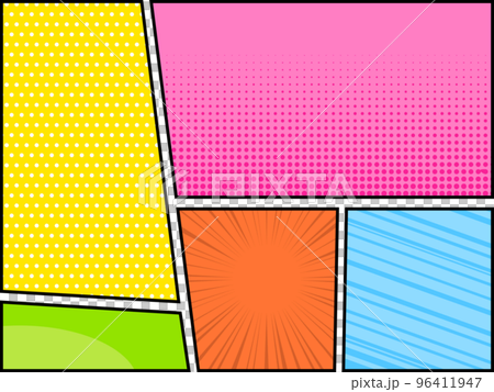 American comic style frame division background illustration 96411947