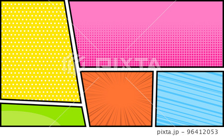 アメコミ風  コマ割り　背景　イラスト  フルHD 96412053