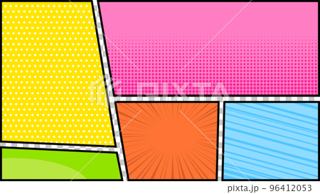アメコミ風  コマ割り　背景　イラスト  フルHD 96412053