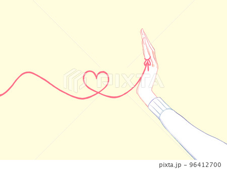 運命の赤い糸を結んでいる女性の手 セーター 運命の赤い糸を結んでいる女性の手 セーター 96412700