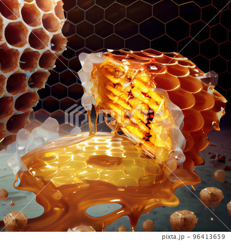 Honeycomb with flowing honey 96413659