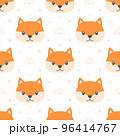 winter seamless pattern with fox, flat style 96414767