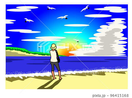 夏の終わりの夕焼け 96415168