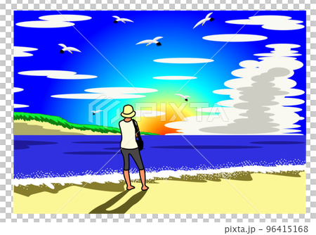 夏の終わりの夕焼け 96415168