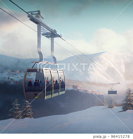 Cable car at the ski resort Cable car at the ski resort 96415278