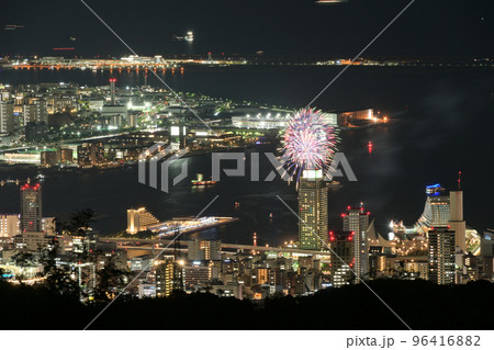 2022年　小規模開催の神戸「みなとHANABI」各方面からの眺望 96416882