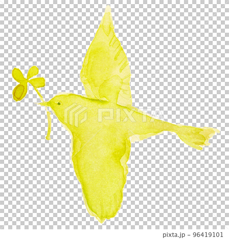 水彩風の羽ばたく鳥 イラスト素材 水彩風の羽ばたく鳥 イラスト素材 96419101