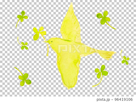 水彩風の羽ばたく鳥 イラスト素材 水彩風の羽ばたく鳥 イラスト素材 96419106