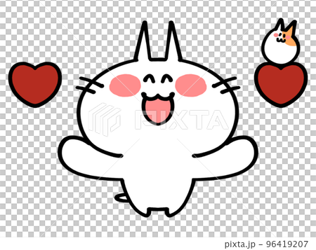 A cat and a hamster spreading both hands to say thank you 96419207