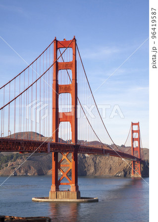 View of famous landmark the Golden Gate Bridge . San Francisco, California, USA View of famous landmark the Golden Gate Bridge . San Francisco, California, USA 96419587