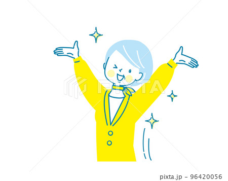元気なシニア女性のベクターイラスト素材 96420056