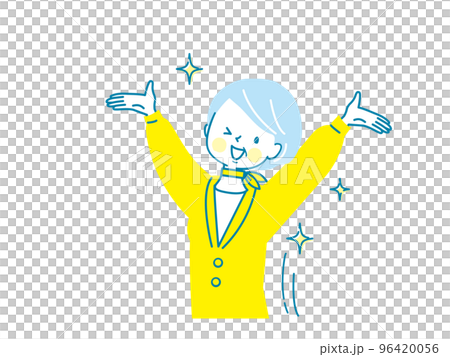 元気なシニア女性のベクターイラスト素材 96420056