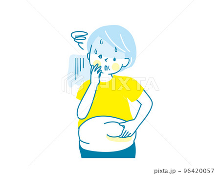 太ってショックを受けているシニア女性のベクターイラスト素材 太ってショックを受けているシニア女性のベクターイラスト素材 96420057