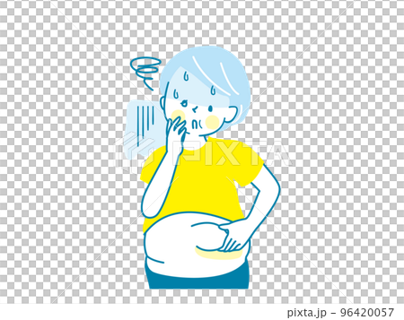 太ってショックを受けているシニア女性のベクターイラスト素材 太ってショックを受けているシニア女性のベクターイラスト素材 96420057