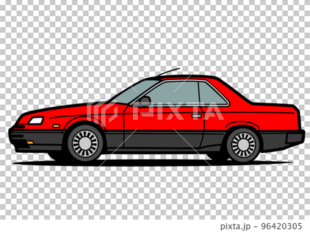 懐かしめ国産スポーツクーペ 赤色系 自動車イラスト 懐かしめ国産スポーツクーペ 赤色系 自動車イラスト 96420305