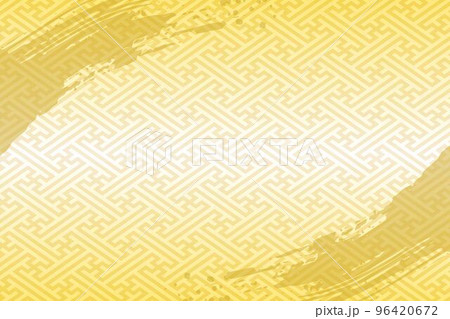 めでたい金色の紗綾形と筆の背景 めでたい金色の紗綾形と筆の背景 96420672