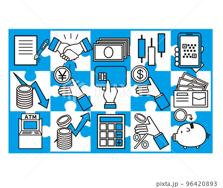 お金や金融取引、経済のイメージイラスト 96420893