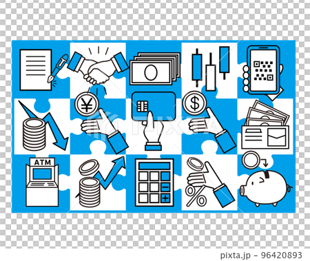 お金や金融取引、経済のイメージイラスト 96420893