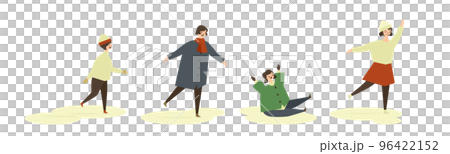 人們滑冰的插圖 96422152