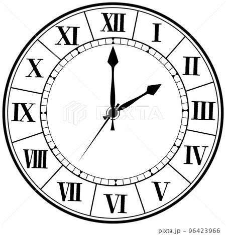 レトロ、アンティーク、ローマ字数字の華やかなデザインの壁掛け時計 96423966