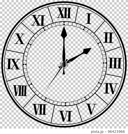 レトロ、アンティーク、ローマ字数字の華やかなデザインの壁掛け時計 96423966