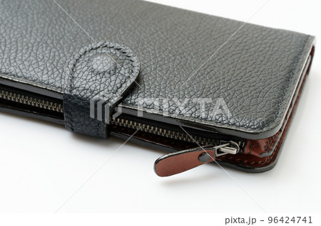 Handmade black leather wallet 96424741
