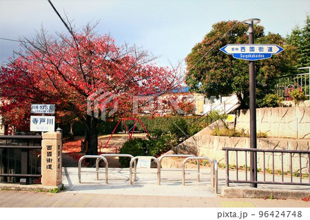 西国街道と紅葉 96424748