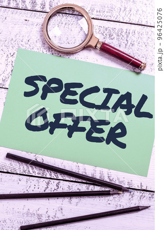Conceptual display Special Offer. Business overview Selling at a lower or discounted price Bargain with Freebies 96425076