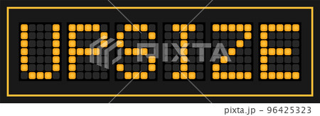 Orange color led banner in word upsize on black background Orange color led banner in word upsize on black background 96425323
