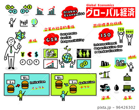 グローバル経済のイラストアイコン集 96426302