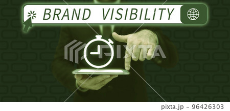 Conceptual display Brand Visibility. Conceptual photo frequency at which showing see your brand in search results 96426303