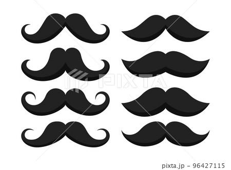 Set of mustache in flat style isolated Set of mustache in flat style isolated 96427115