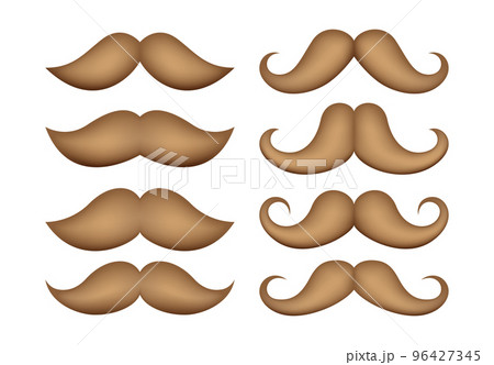 Set of mustache in flat style isolated 96427345