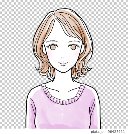 smiling young woman facing the front 96427631