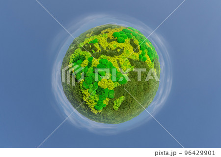 Green planet Earth from natural moss.  96429901
