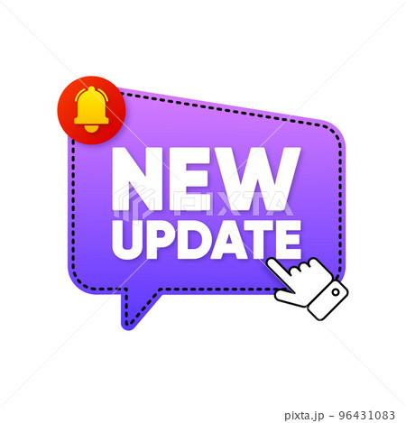 New Update modern label with bell. Web Banner Element. Click for updating. Vector illustration. New Update modern label with bell. Web Banner Element. Click for updating. Vector illustration. 96431083