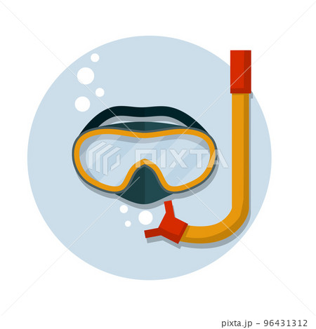 Scuba gear. Snorkel and glasses. Scuba gear. Snorkel and glasses. 96431312