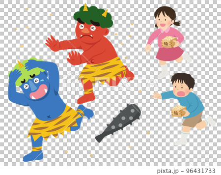 鬼鬼帶著孩子扔豆子跑了_Setsubun 鬼鬼帶著孩子扔豆子跑了_Setsubun 96431733