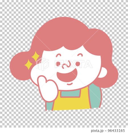 Illustration material of a comical female character doing a simple nice pose Illustration material of a comical female character doing a simple nice pose 96433165