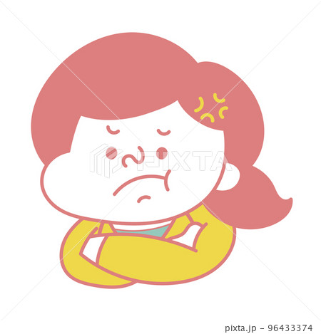 シンプル イライラして怒っているコミカルな女性キャラクターイラスト素材 ビジネス シンプル イライラして怒っているコミカルな女性キャラクターイラスト素材 ビジネス 96433374