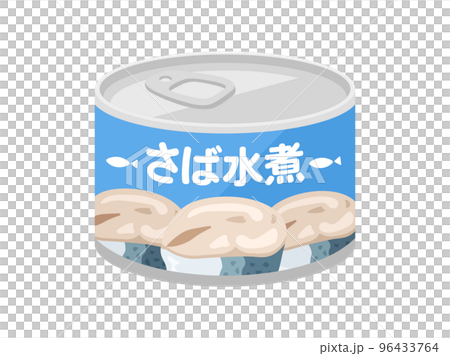 鯖の水煮の缶詰のイラスト 96433764