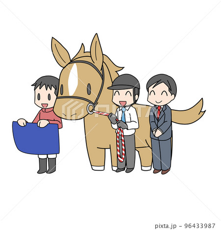 口取り式を行う競走馬のイラスト 96433987