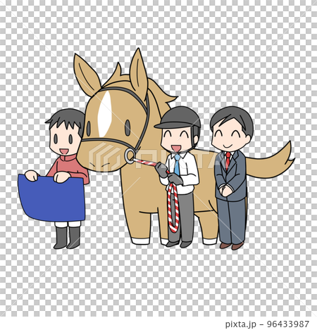 口取り式を行う競走馬のイラスト 96433987