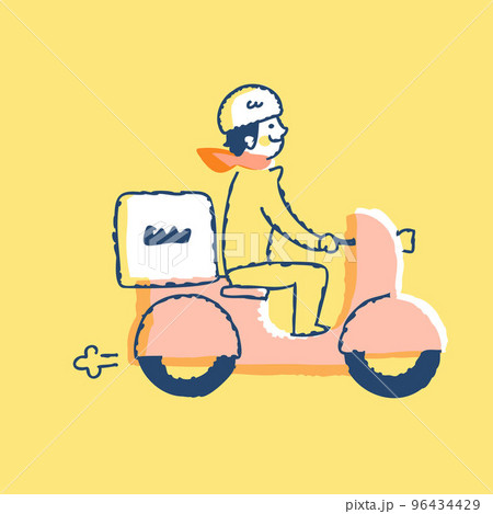 バイクで配達をしている男性 96434429