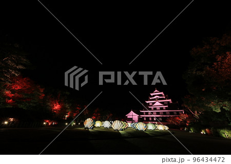 岡山城ライトアップ(レインボー）6237 96434472
