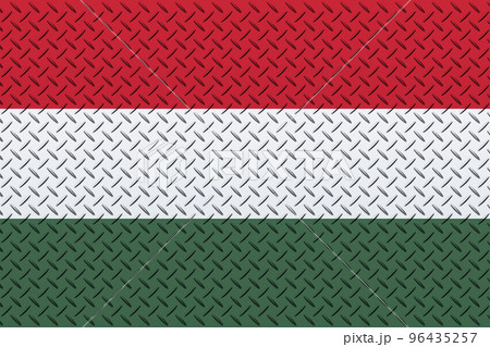 3D Flag of Hungary on a metal 96435257